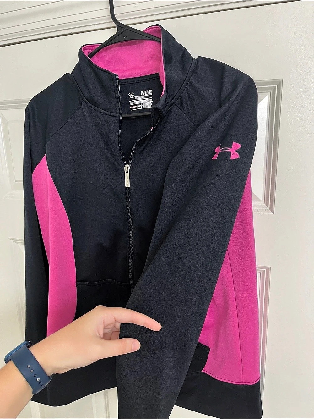 Under Armour Women's Color Block Jacket in Black & Pink